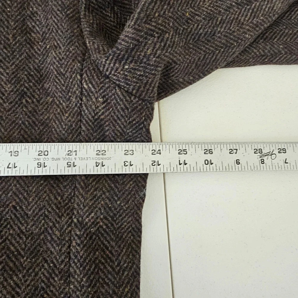 Vintage WFF by Farah Blazer Mens 46R‎ Brown Herringbone Wool Sport Coat USA 90s